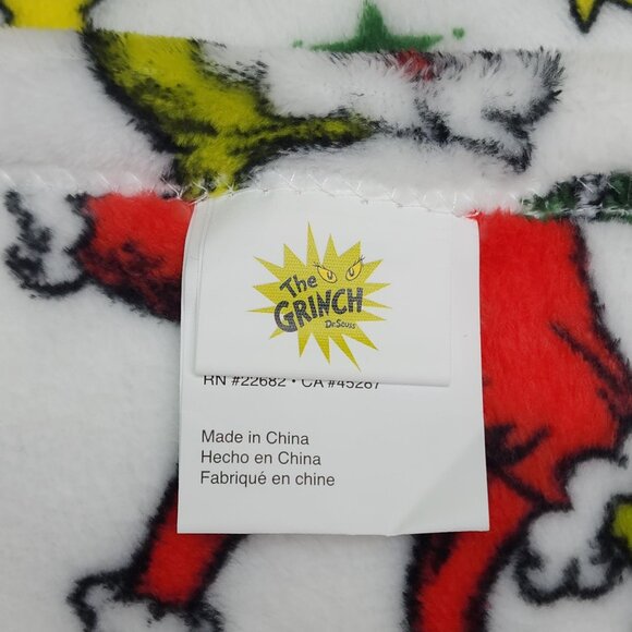 Dr. Seuss The Grinch Twin Plush Throw Blanket 60" X 90" Christmas Holiday Kids - Picture 7 of 11